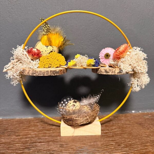Ring met houten plaatjes